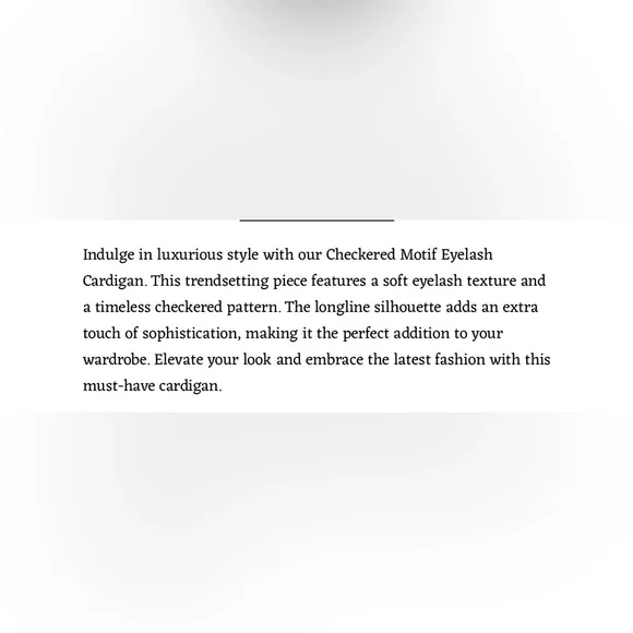 Hem & Thread Eyelash Cardigan Navy and tan plaid Checkered Motif Size Large - Picture 12 of 12